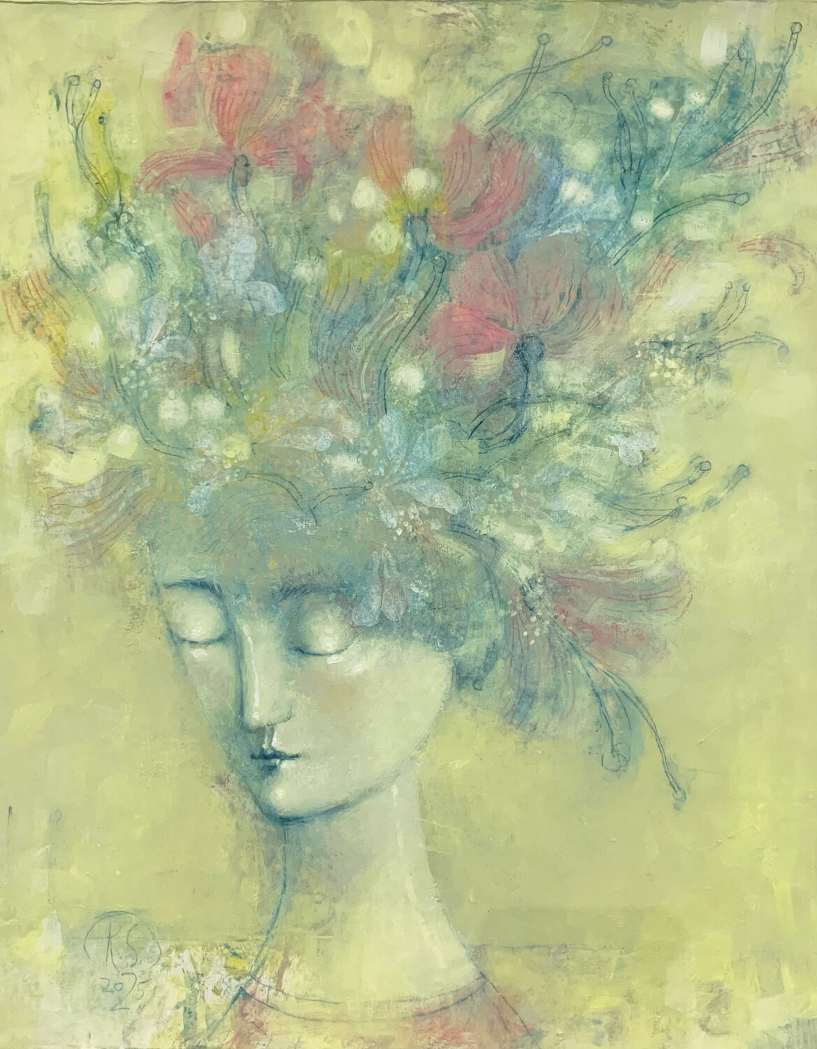 Flora's Meditation Svetlana Rumak Original painting for sale