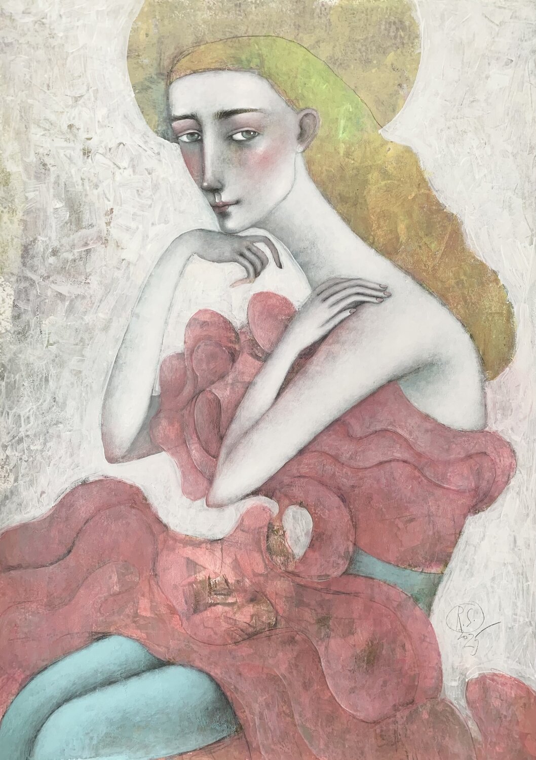 A Windy Summer Dress Svetlana Rumak Original painting for sale