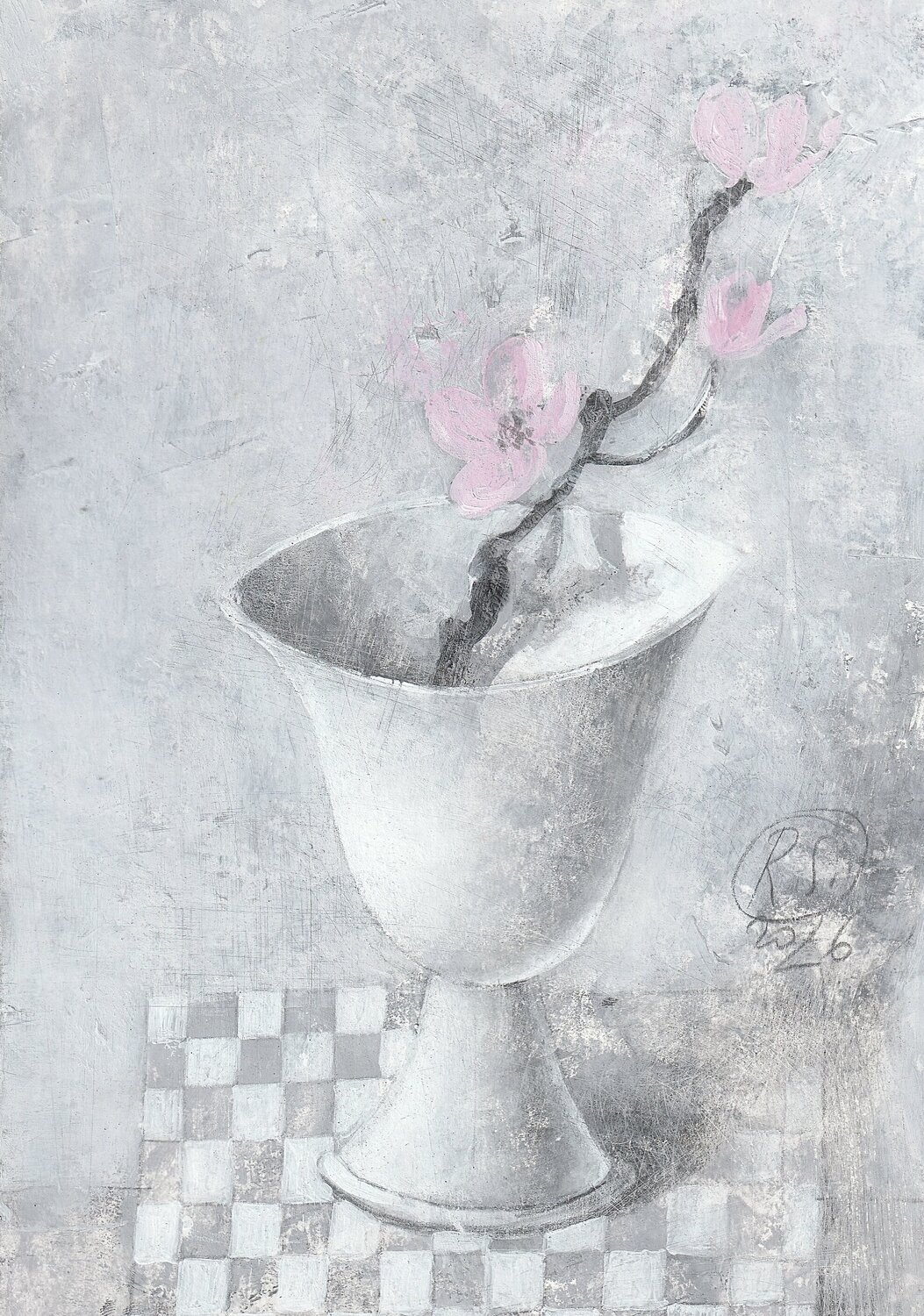 The Branch of Cherry Blossoms Svetlana Rumak Original painting for sale