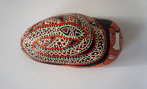 Pachamama, colorierter Nordseestein, Urheberrecht Katharina Kretschmer by Katharina Kretschmer, Painting for Sale on Select