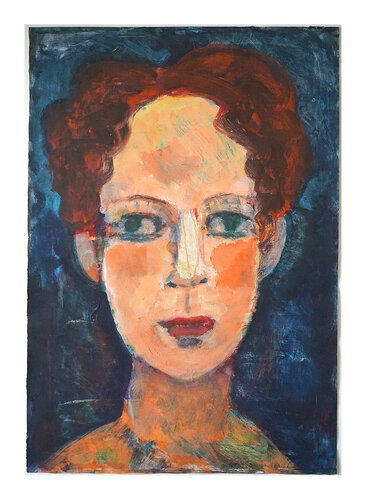 Kopf mit rotem Haar, Urheberrecht Katharina Kretschmer by Katharina Kretschmer, Painting for Sale on Select