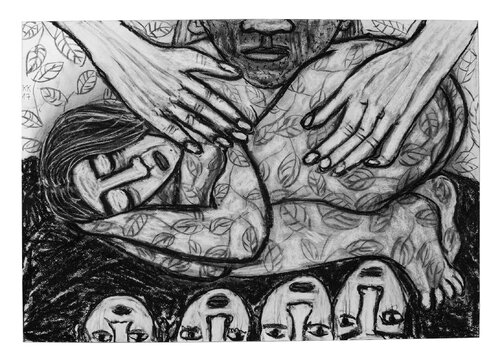 Dinlen Sevgili Vatanim (Ruh dich aus geliebte Mutter Erde), Urheberrecht Katharina Kretschmer, Verkauf möglichst als gesamten Toprak Ana Zyklus by Katharina Kretschmer, Drawing for Sale on Select