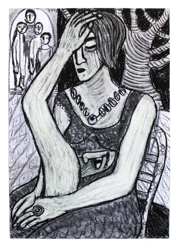 Barış Içinde Gel (Komm in Frieden), Urheberrecht Katharina Kretschmer, Verkauf möglichst als gesamten Toprak Ana Zyklus by Katharina Kretschmer, Drawing for Sale on Select