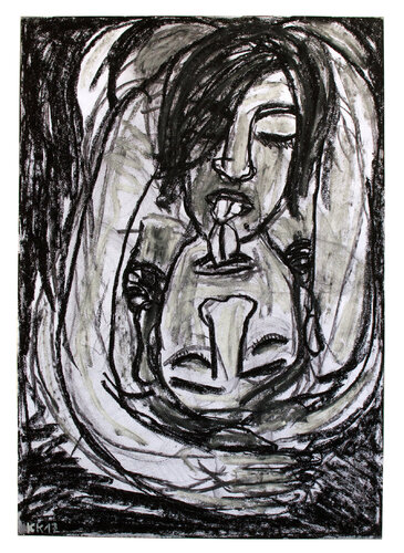 Fedakârlık Öpücüğü (HingabeKuss), Urheberrecht Katharina Kretschmer, Verkauf möglichst als gesamten Toprak Ana Zyklus by Katharina Kretschmer, Drawing for Sale on Select