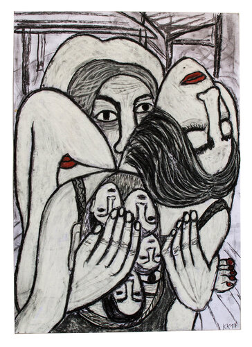 Zerrissenheit IV, Urheberrecht Katharina Kretschmer, Verkauf als gesamten Zerrissenheit Zyklus by Katharina Kretschmer, Drawing for Sale on Select