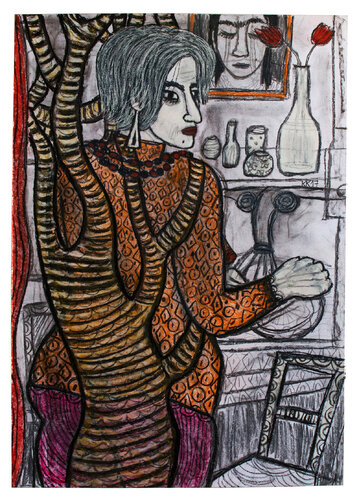 Zerrissenheit V, Urheberrecht Katharina Kretschmer, Verkauf als gesamten Zerrissenheit Zyklus by Katharina Kretschmer, Drawing for Sale on Select