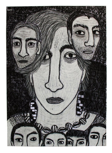 Zerrissenheit IX, Urheberrecht Katharina Kretschmer, Verkauf als gesamten Zerrissenheit Zyklus by Katharina Kretschmer, Drawing for Sale on Select