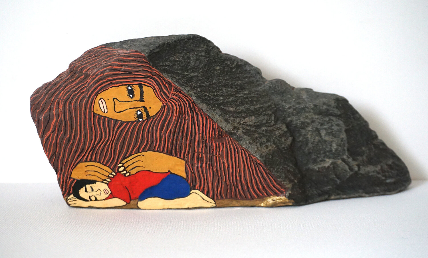 Für Aylan und all die anderen, colorierter Elbestein, Urheberrecht Katharina Kretschmer Katharina Kretschmer Original painting for sale