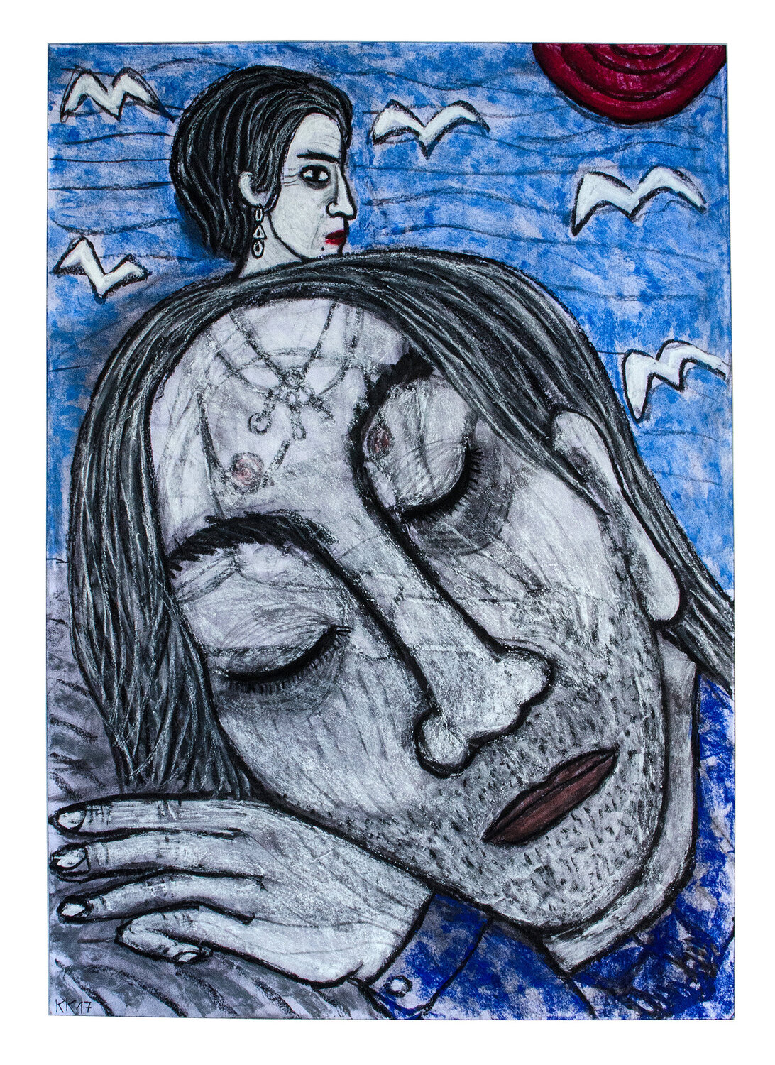 Özlem (Sehnsucht), Urheberrecht Katharina Kretschmer,  Verkauf möglichst als gesamten Toprak Ana Zyklus Katharina Kretschmer Drawing for sale