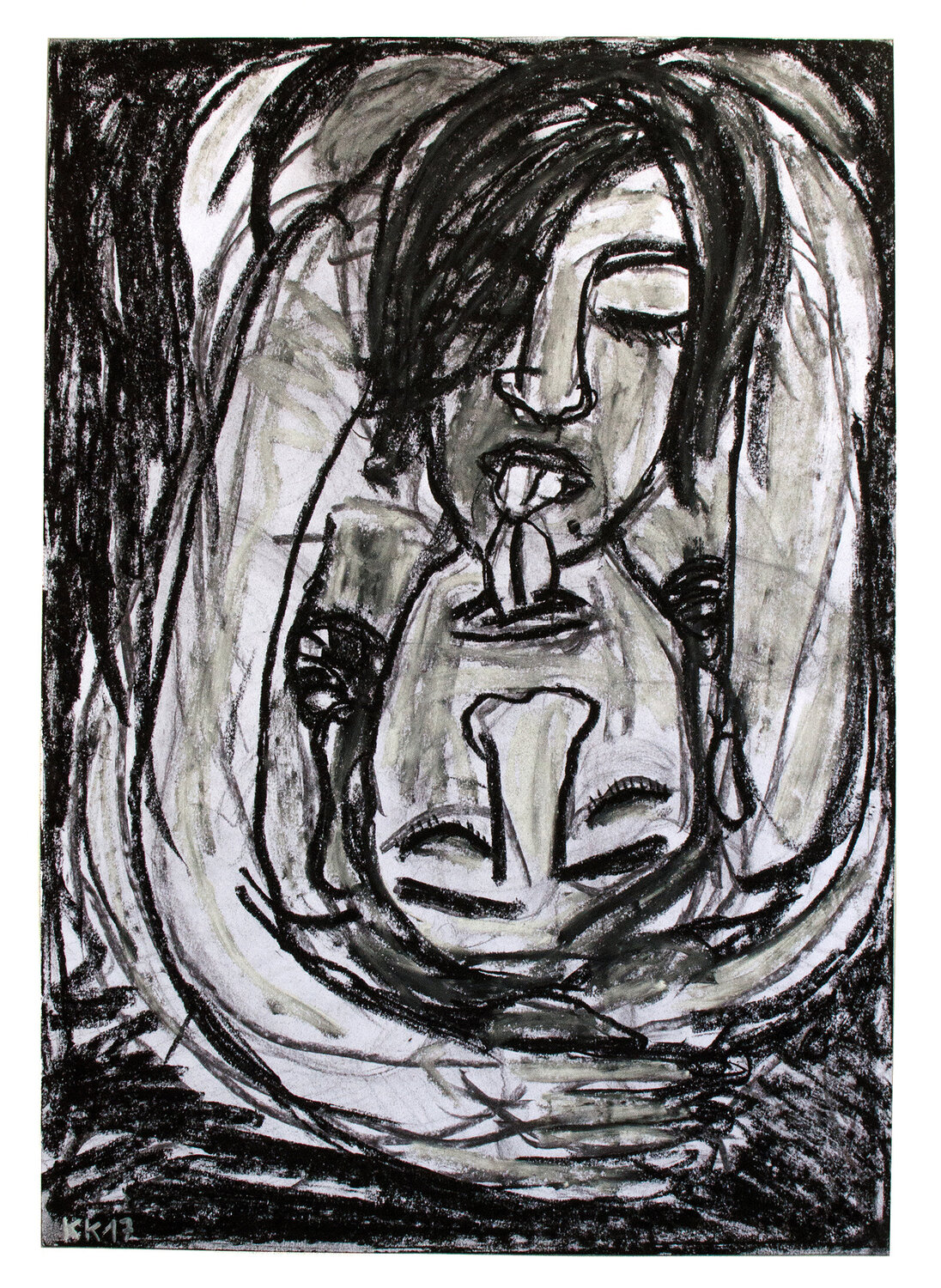 Fedakârlık Öpücüğü (HingabeKuss), Urheberrecht Katharina Kretschmer, Verkauf möglichst als gesamten Toprak Ana Zyklus Katharina Kretschmer Drawing for sale