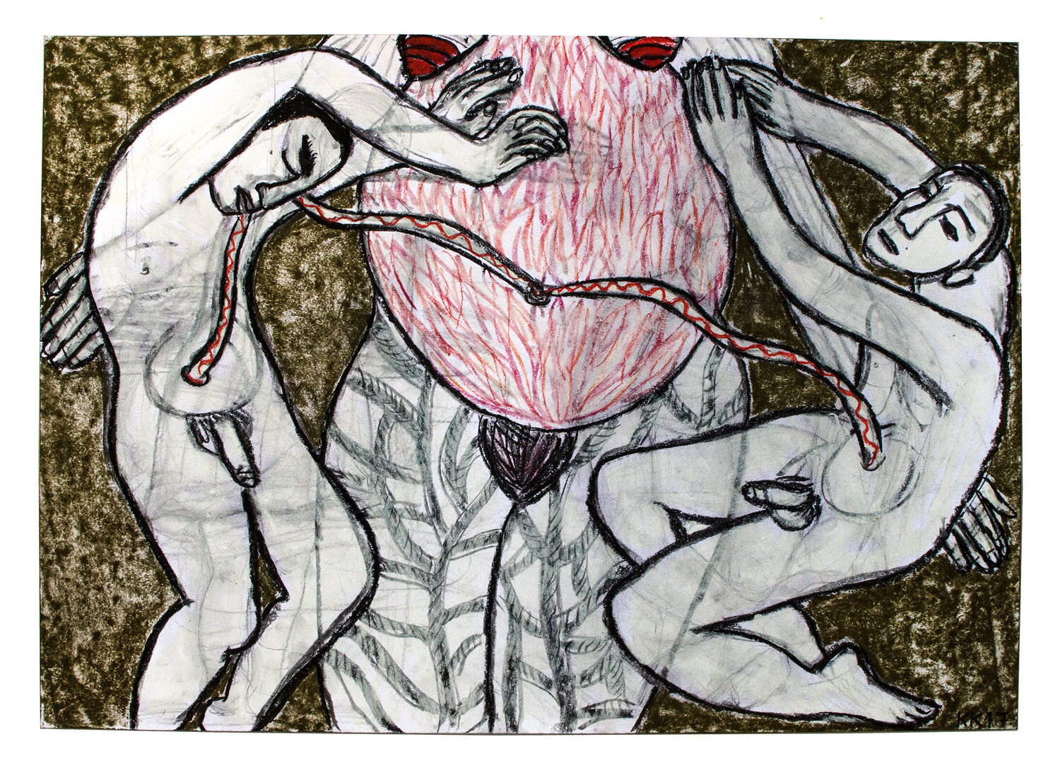 Bağlarını Koparmak (Abnabelung), Urheberrecht Katharina Kretschmer, Verkauf möglichst als gesamten Toprak Ana Zyklus Katharina Kretschmer Drawing for sale