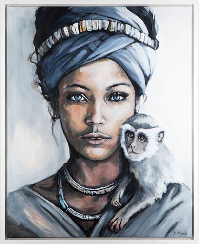 Zwei Herzen - eine Welt by Regina Fleck, Painting for Sale on Select