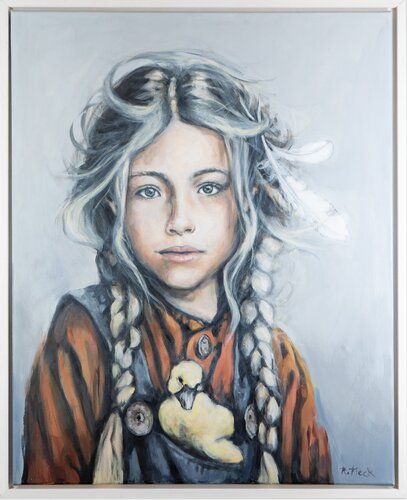 Die Gänsemagd by Regina Fleck, Painting for Sale on Select