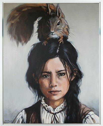 Die Sammlerin der Geheimnisse by Regina Fleck, Painting for Sale on Select