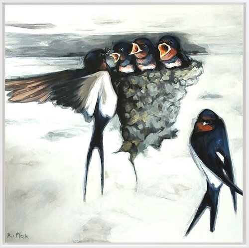 Dort wo die Schwalben nisteten by Regina Fleck, Painting for Sale on Select