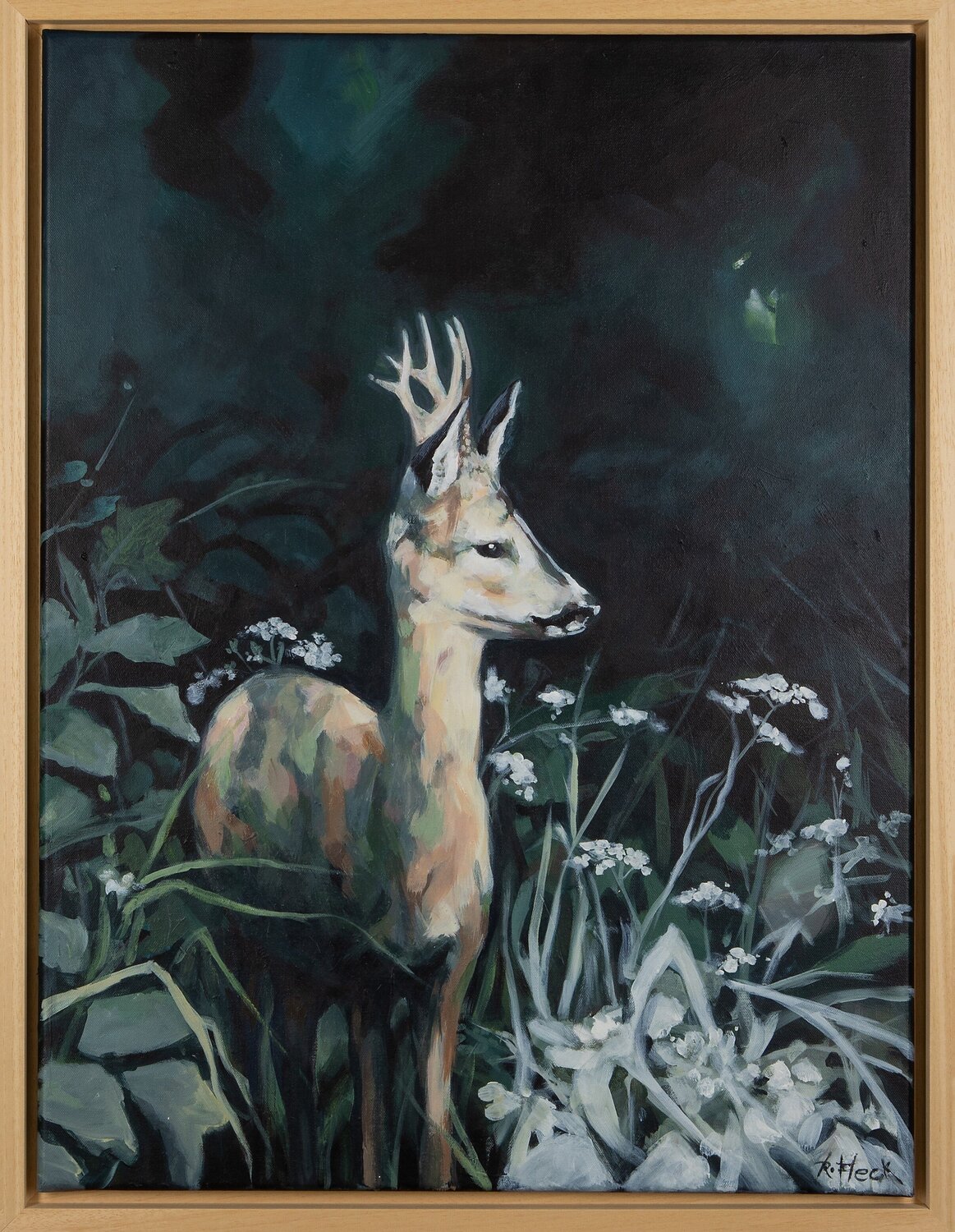 Wo das Licht den Wald berührt Regina Fleck Original painting for sale