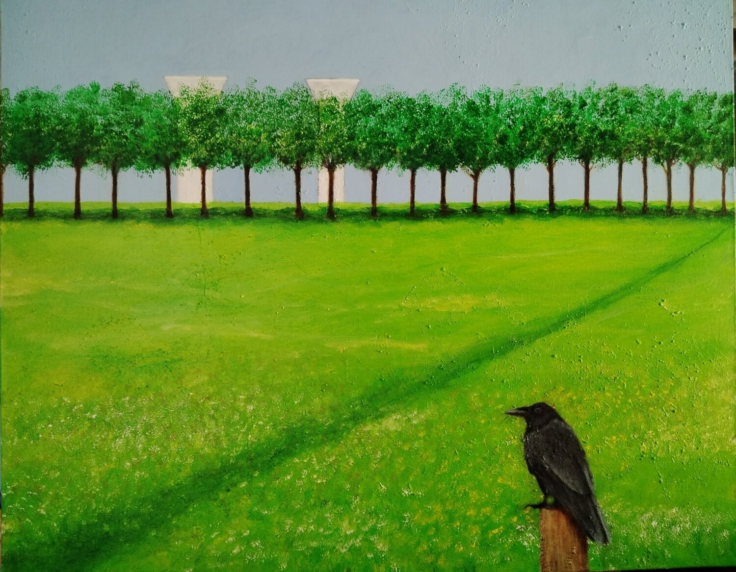 Le long de la route Pascal Lassarre Original painting for sale