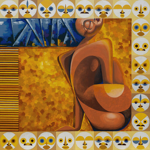 The Girl in Cultural Frames (African) by Tetiana Gryshchenko, Painting for Sale on Select