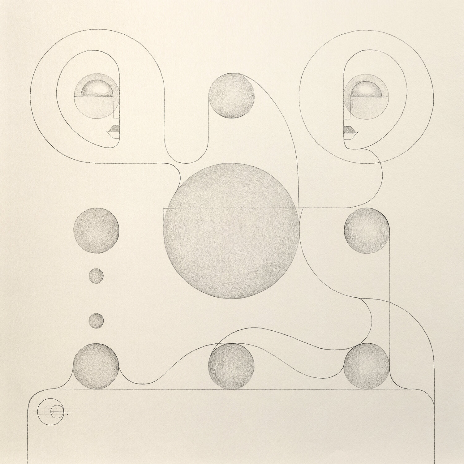 Graphics 30. Uncertainty III. Looking Back Tetiana Gryshchenko Drawing for sale