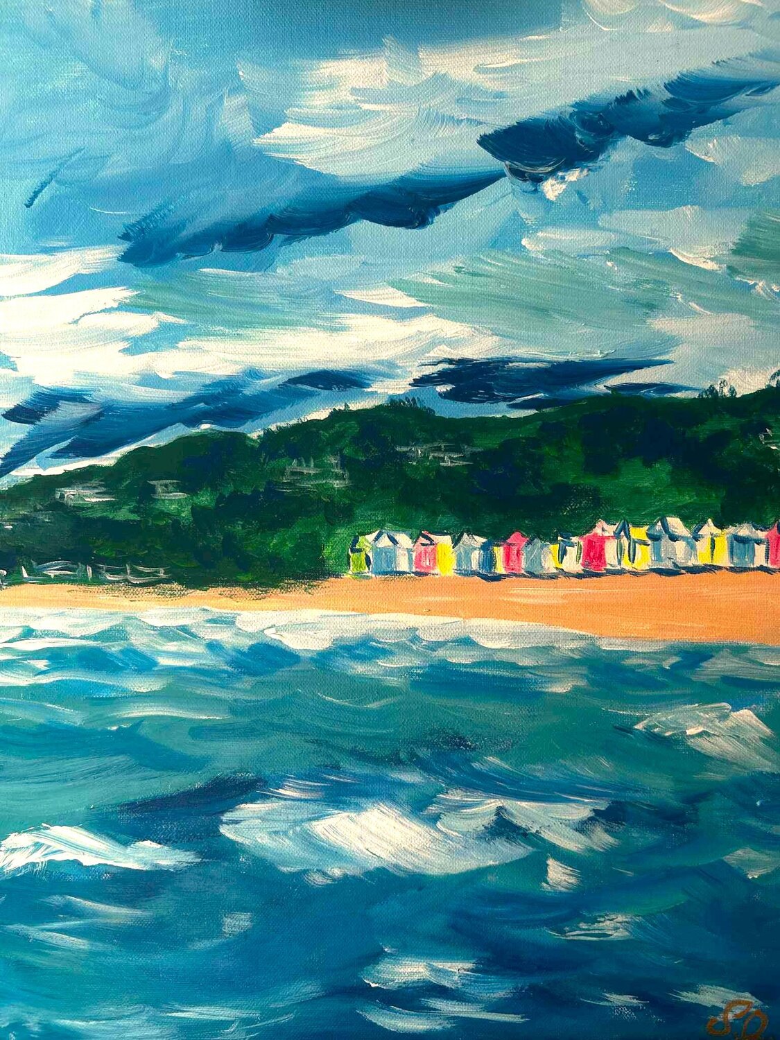 Winter Breeze at Mornington Sarah J Original painting for sale