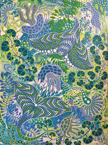 Aquatic Mirage by Oxana Lazari, Painting for Sale on Select