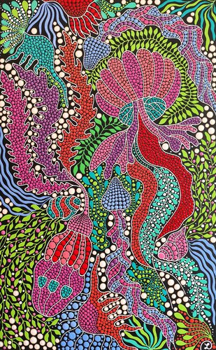 Jellyfish Flow by Oxana Lazari, Painting for Sale on Select