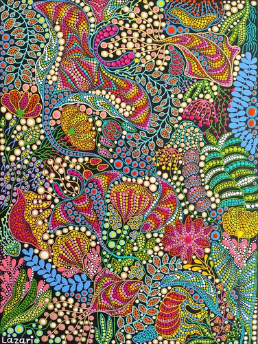 Ocean Bloomscape by Oxana Lazari, Painting for Sale on Select