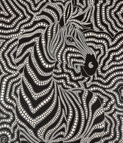 Zebra Labyrinth 2 by Oxana Lazari, Painting for Sale on Select