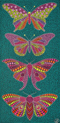 Butterfly Fiesta by Oxana Lazari, Painting for Sale on Select