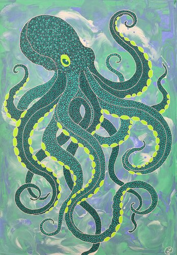 Ocean Pulse by Oxana Lazari, Painting for Sale on Select