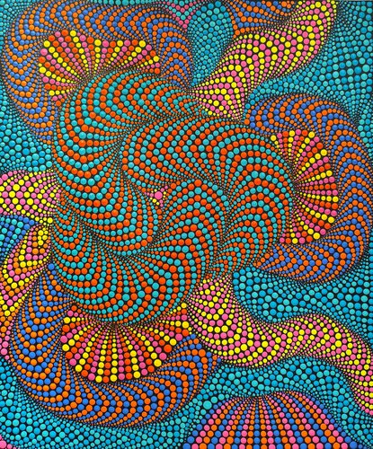 Psychedelic Vibration by Oxana Lazari, Painting for Sale on Select
