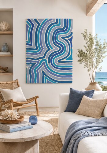 Rhythm in Blue by Oxana Lazari, Painting for Sale on Select