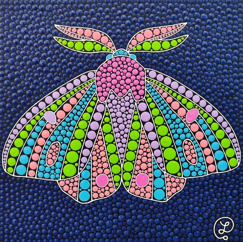 Midnight Moth by Oxana Lazari, Painting for Sale on Select