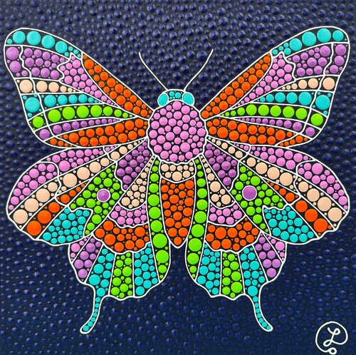 Colorful Butterfly by Oxana Lazari, Painting for Sale on Select