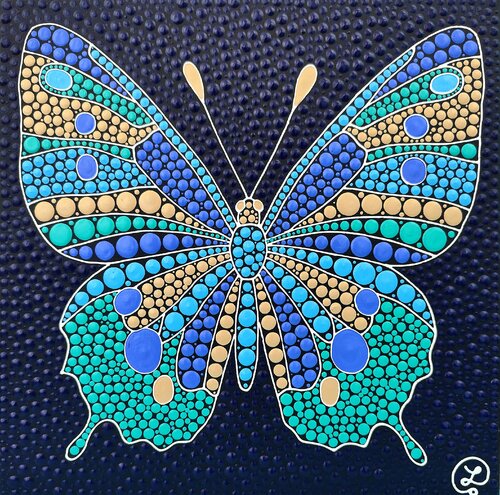 Coastal Butterfly by Oxana Lazari, Painting for Sale on Select