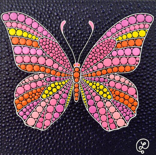 Pink Butterfly 2 by Oxana Lazari, Painting for Sale on Select