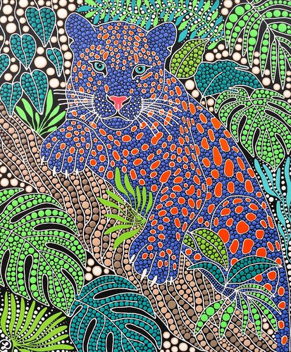 Leopard in the Jungle von Oxana Lazari, Malerei kaufen auf Select