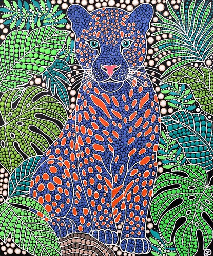 Leopard in the Jungle 3 von Oxana Lazari, Malerei kaufen auf Select