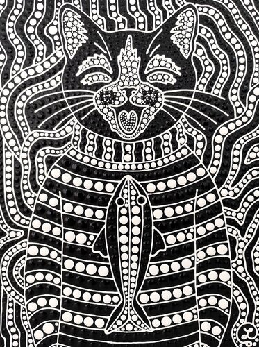 Hypnotic Cat 5 von Oxana Lazari, Malerei kaufen auf Select
