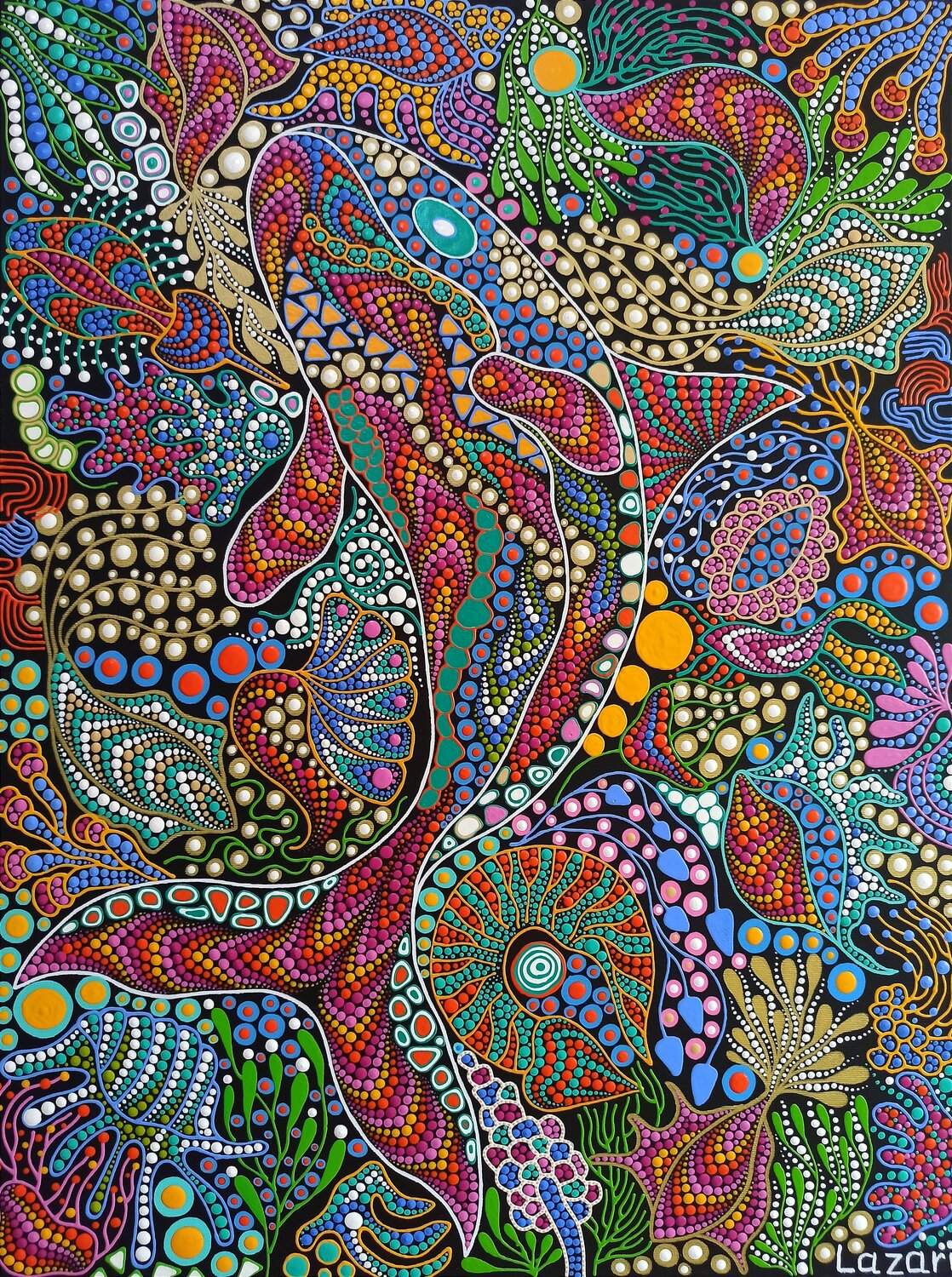 Beneath the Azure Depths Oxana Lazari Original painting for sale