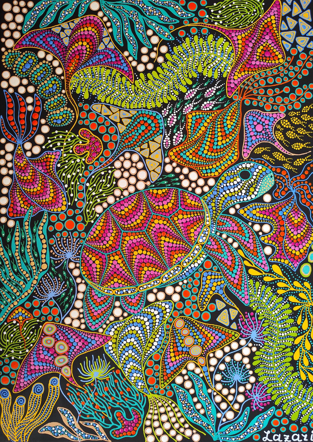 Majestic Turtle Oxana Lazari Original painting for sale