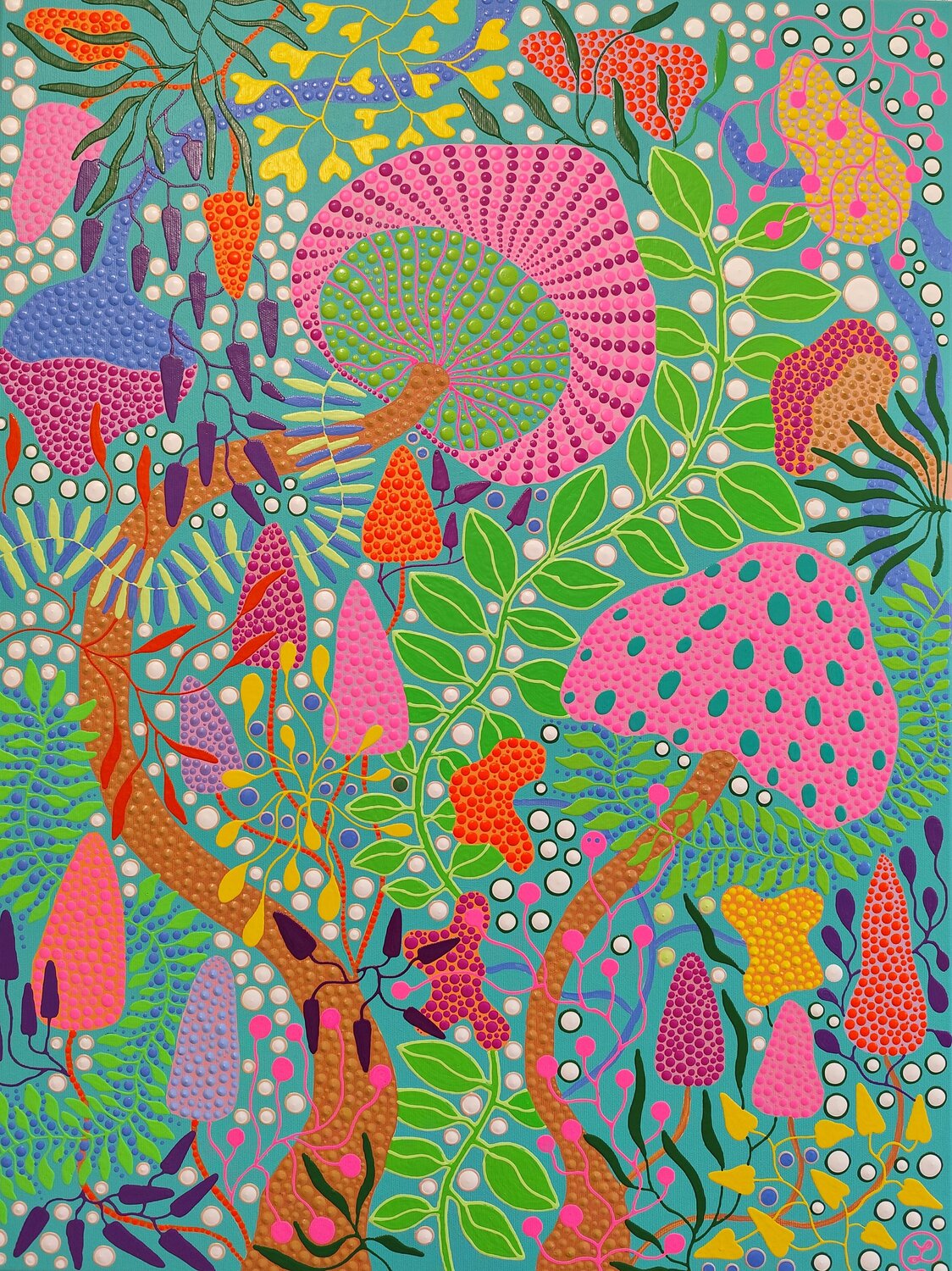 Psychedelic Garden Oxana Lazari Original painting for sale