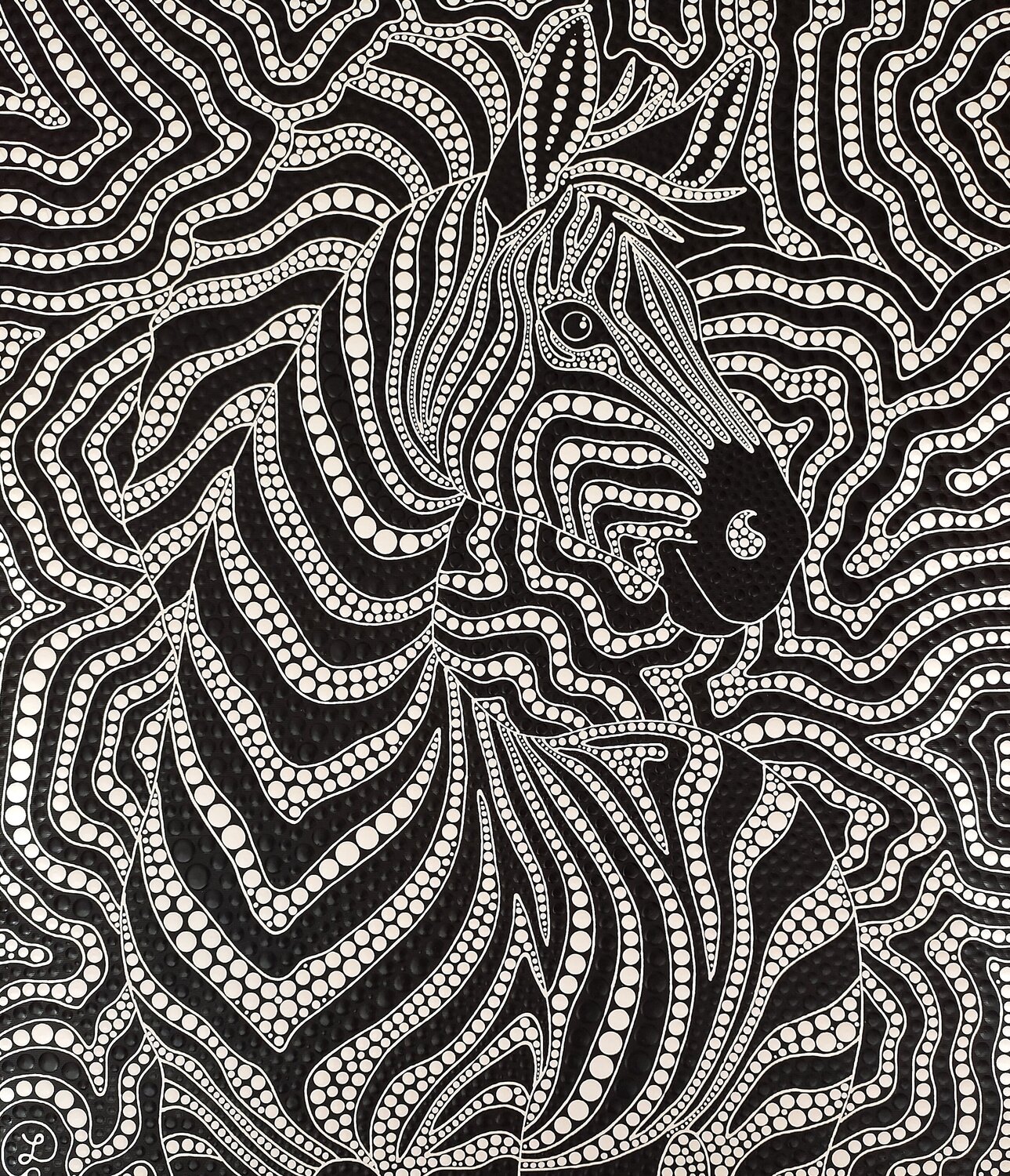 Zebra Labyrinth 2 Oxana Lazari Original painting for sale