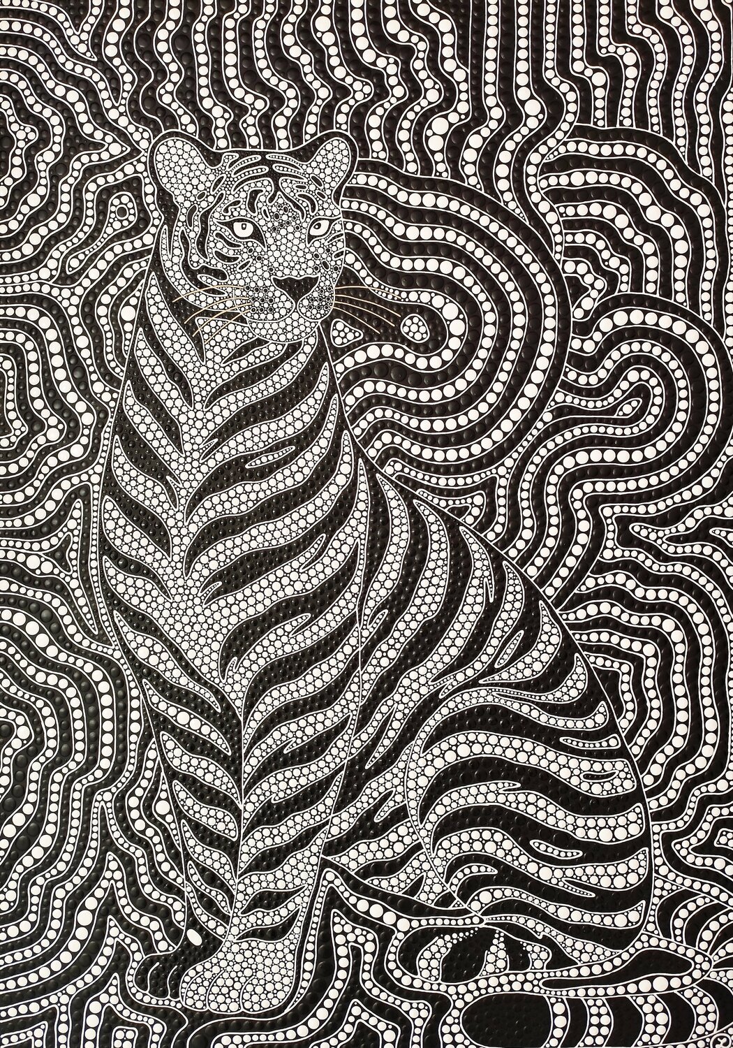 Black & White Majesty Oxana Lazari Original painting for sale