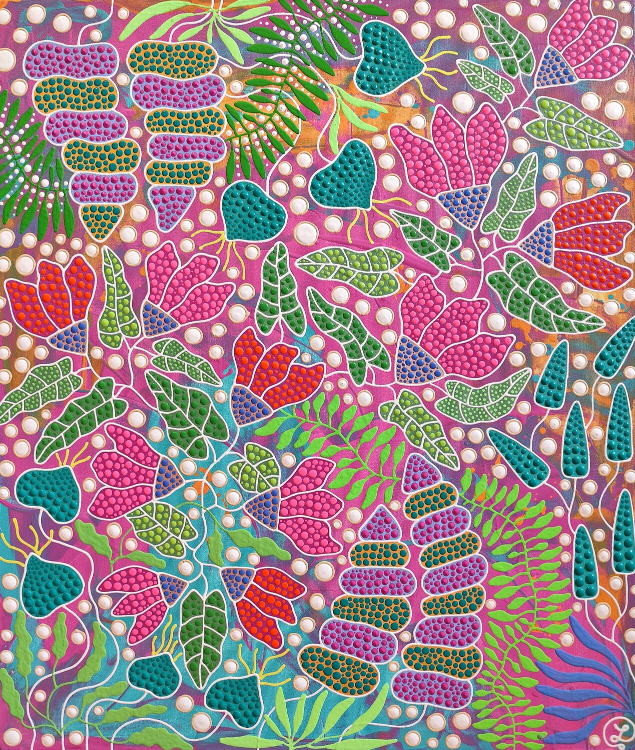 Pink Garden Oxana Lazari Original painting for sale