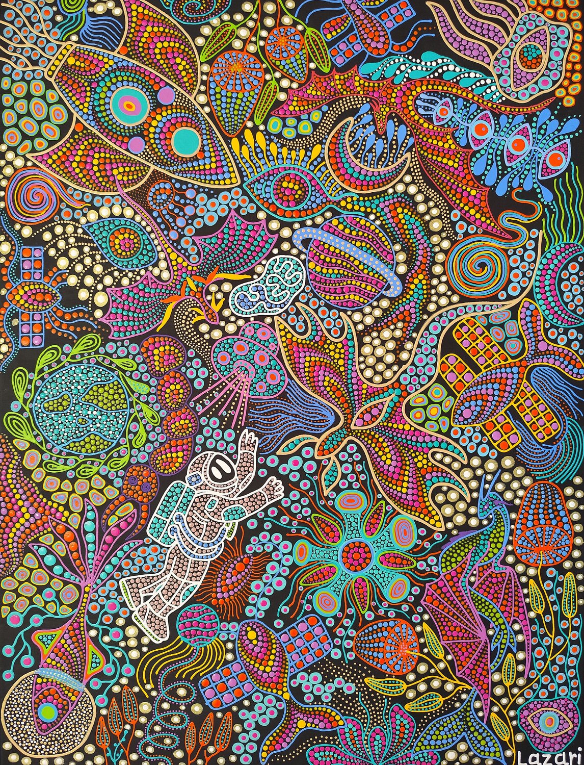 Space expedition Oxana Lazari Original painting for sale