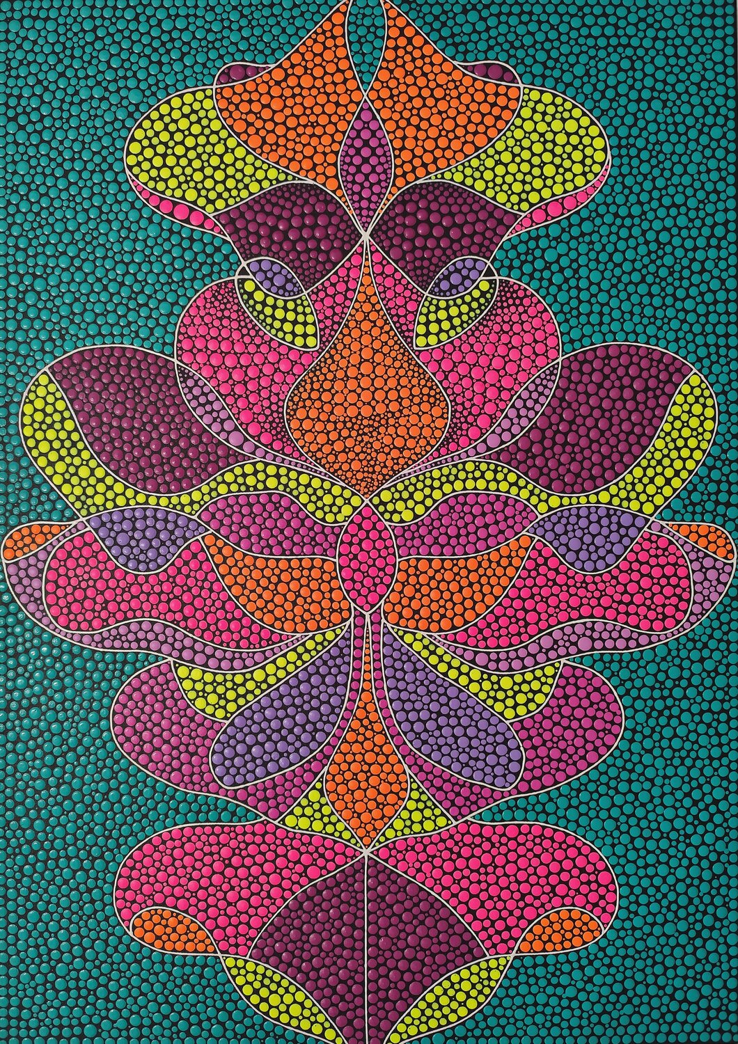 Floral Geometry Oxana Lazari Original painting for sale
