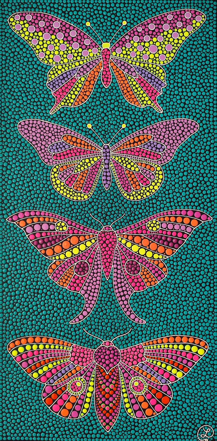 Butterfly Fiesta Oxana Lazari Original painting for sale