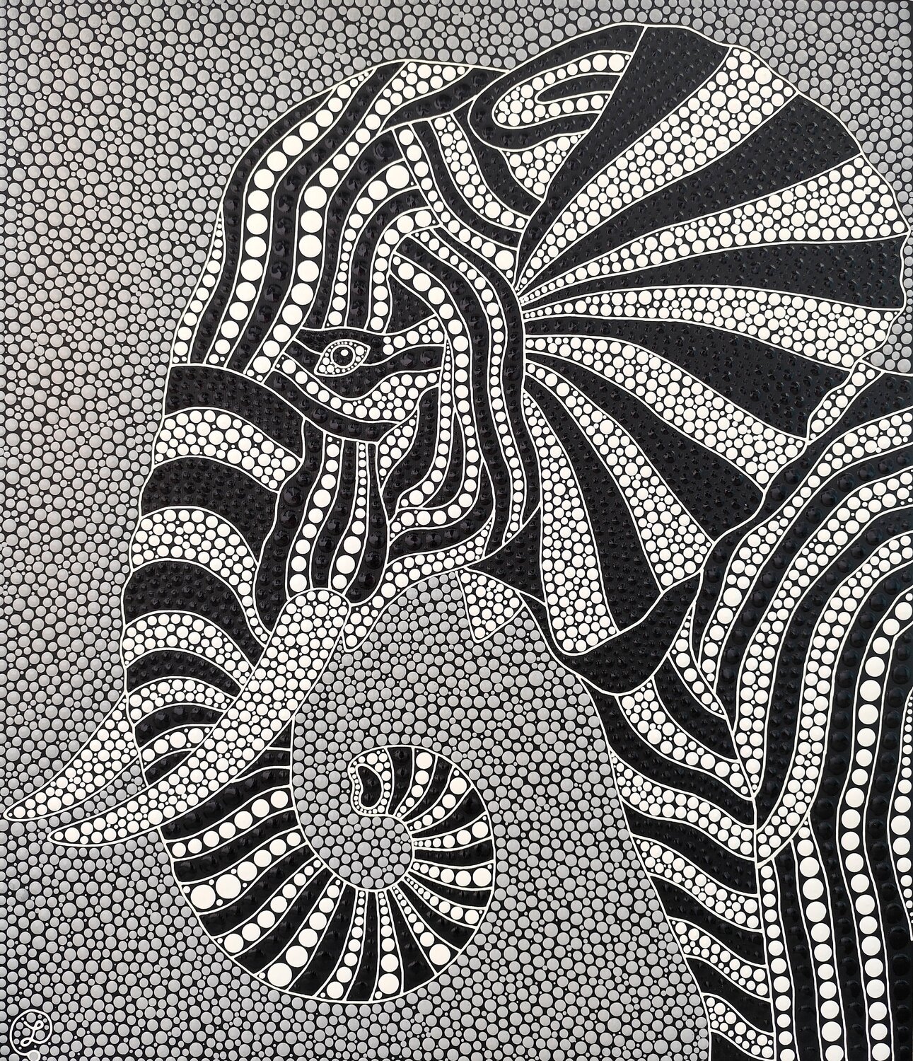 Hypnotic Circus Elephant Oxana Lazari Original painting for sale