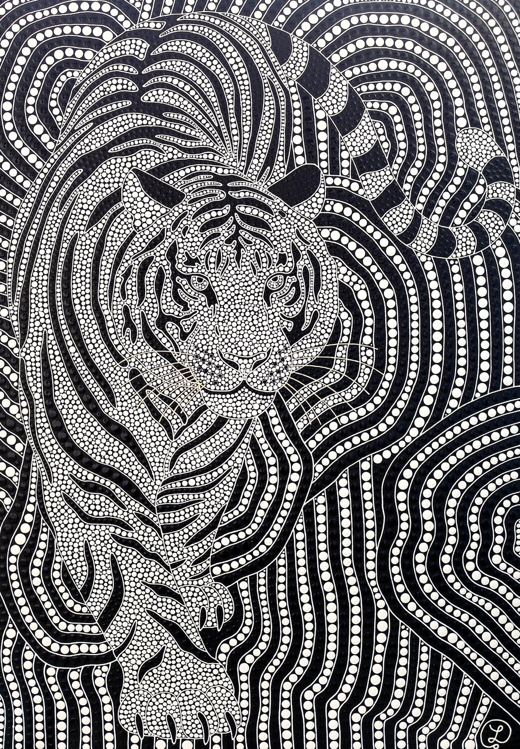 Psychedelic Tiger Oxana Lazari Original painting for sale